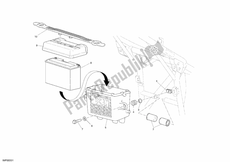All parts for the Battery of the Ducati Sportclassic Sport 1000 USA 2007